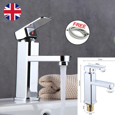 £22.17 • Buy Modern Bathroom Cloakroom Round Mono Basin Sink Mixer Tap Lever Handle Chrome