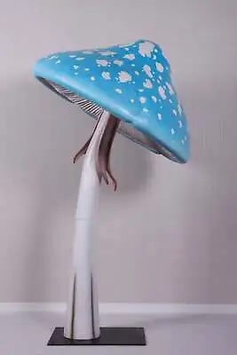 Blue Mushroom Parasol Over Sized Resin Statue Fairytale Garden Theme Prop Decor • $2643.85