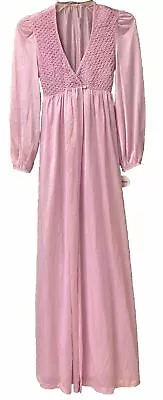 Vintage Kayser Qayonara Nylon Long Nightgown & Robe Peignoir Set Pink Small NWT • $34.99