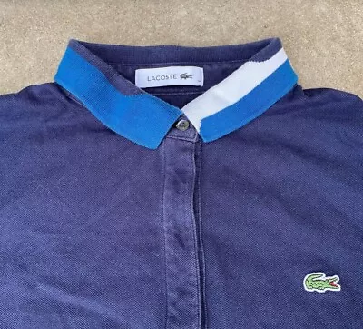 £14.99 • Buy Ladies Lacoste Polo Shirt Navy Large Size 44/