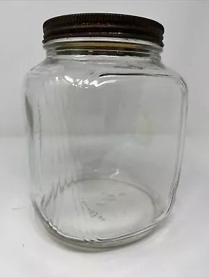 Vintage Retro DURAGLAS #4 Clear Glass Kitchen Jar W/ Metal Lid NICE!!! • $19.99