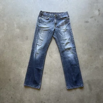 Vintage Lucky Brand Jeans Mens 31x31 Blue Medium Wash Distressed Bootleg 1990s • $21.97