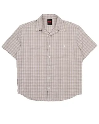 MAMMUT Beige Check Short Sleeve Shirt Mens Size S • £16.75