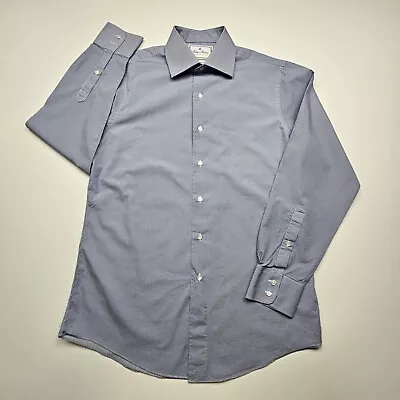 Brooks Brothers Mens Shirt Medium Blue Polka Dots Thomas Mason Luxury Regent Fit • $32.99