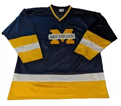 Vintage Michigan Wolverines Mens L Crable Sportswear Hockey Jersey - READ • $49.99