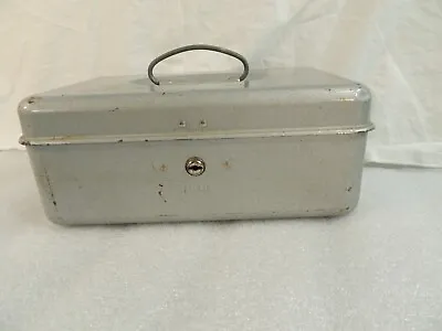 Vintage Utilco Union Steel Silver Metal Cash Box Handle Intact VGC • $15
