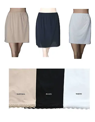 £9.99 • Buy Ex M&S Half / Waist Slip Cool Comfort Underskirt Lace Trim Cling Resistant