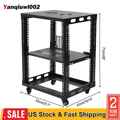 New Open Frame Server Rack Network Server Rack 12U 4 Post 19.7  Adjustable Depth • $94.94