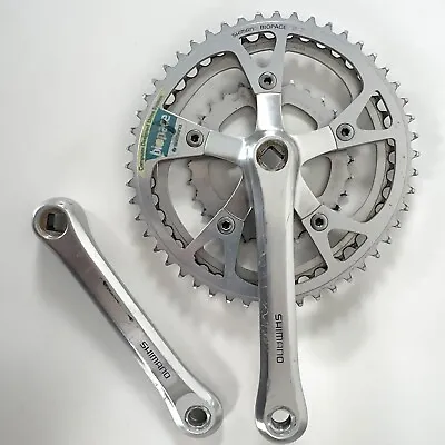 Vintage Shimano Crank Set FC-6206 170 Half Step Plus Triple BioPace 50/44/30 • $73.98