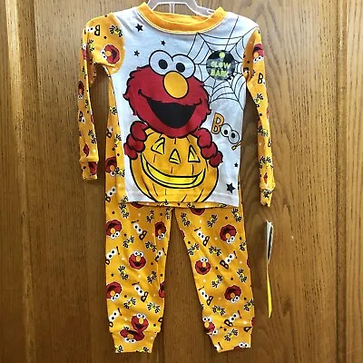 Sesame Street Elmo Unisex Infant  Sz 9  12Month GLOW IN THE DARK  PJ Halloween • $12.90