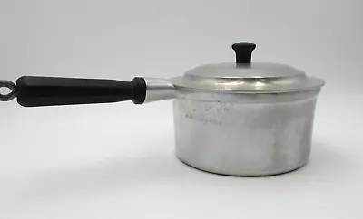 Vintage Miracle Maid Cast Aluminum Pot Sauce Pan Cookware Wood Handle With Lid • $19.99