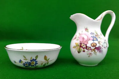 Hammersley Miniature Jug & Bowl - Floral Pattern. • £5.99