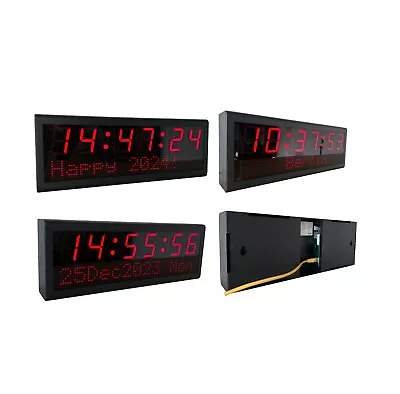 Red LED NTP PoE Clock 2.3  X 6 Digit World Time Zone Stainless Steel Case • $259