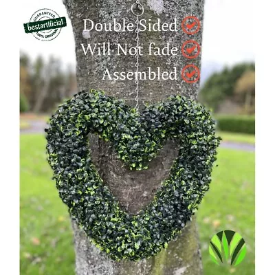 Best Artificial Large Boxwood Topiary Heart Hanging Garden Wreath Wedding Grave • £14.99