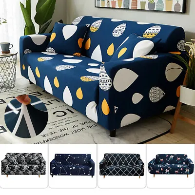 $18.20 • Buy Stretch Sofa Covers Printed Spandex Couch Chair Loveseat Slipcover Protector