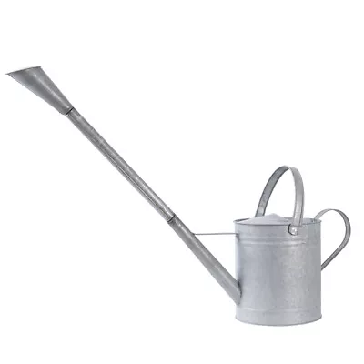 Galvanised Metal Watering Can Long Reach Spout 6 Litre Zinc Garden Plant Rustic  • £39.99