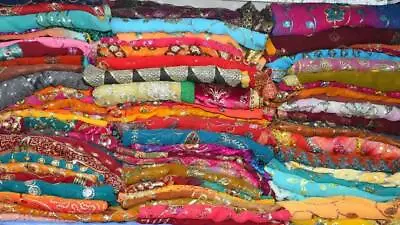 Wholesale Lot Indian Vintage Wedding Multi Embroidery Dupatta Scarf Veil Hijab L • $44.99
