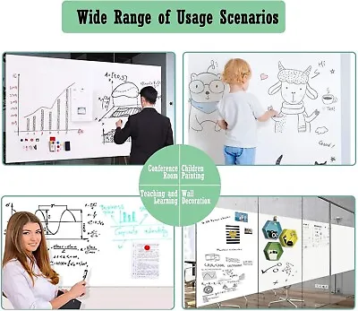 Lyzzxi Magnetic Whiteboard Paper 40 X 80cm DIY Self-Adhesive Dry Erase Board • £19.99