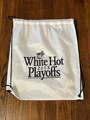 Miami Heat White Hot Playoffs 2023 White Drawstring Bag • $9.90