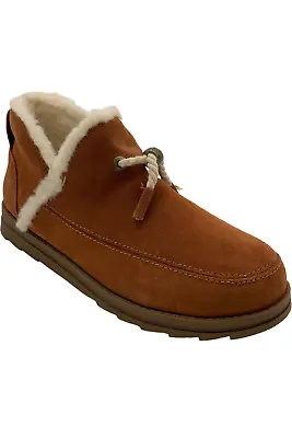 Muk Luks Water-Repellent Suede Slip-On Winter Shoes Ziggy Chestnut • $34.99