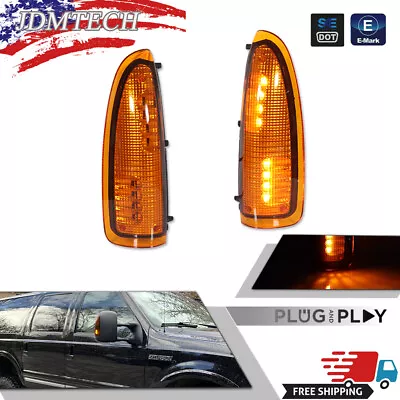 For 2003-07 F250 F350 F450 F550 Super Duty OE-Style Amber LED Side Mirror Lights • $29.99