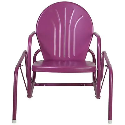 Northlight Outdoor Retro Metal Tulip Glider Patio Chair Purple • $140.49