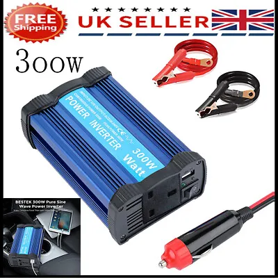 300W Power Inverter Car Converter Adapter Charger DC 12V To AC 230V 240V  • £14.29