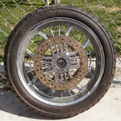 Harley Vintage Chopper Custom Motorcycle 18  Spider Web Spoke Rear Wheel Tire • $351.49