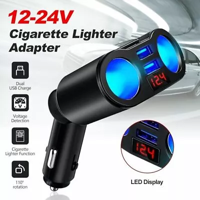 Car Charger Cigarette Lighter Double Power Adapter Socket Splitter Dual USB FZ • $10.56