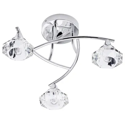 Litecraft Edvin Ceiling Light Bathroom IP44 Semi Flush 3 Arm  - Chrome Clearance • £49.99