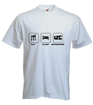 Eat Sleep Motorhome T-Shirt Camping T Shirt Funny Campervan TShirt Glamping • £10.99