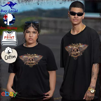 Aerosmith Logo T Shirt Classic And Oversized Fit XS - US 7XL Retro Rock Music • $47.50