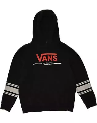 VANS Womens Graphic Hoodie Jumper UK 16 Large Black Cotton AH07 • £21.05