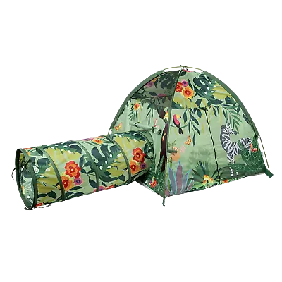 Pacific Play Tents  Jungle Safari Tent And Tunnel Combo Tent: 48  X 48  X 42  • $71.99