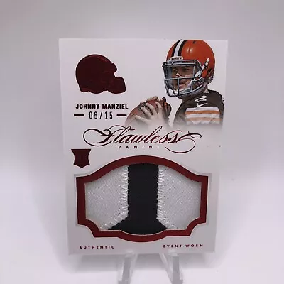 Johnny Manziel 2014 Panini Flawless Jumbo Rookie Patch Ruby /15 • $64.99