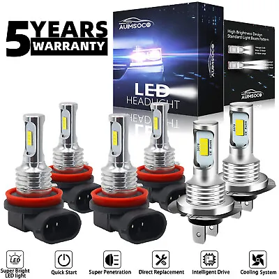 For Ford Fusion 2011-2016 6x LED Headlights Hi/Lo Beam Fog Light Bulbs Kit 6000K • $39.99