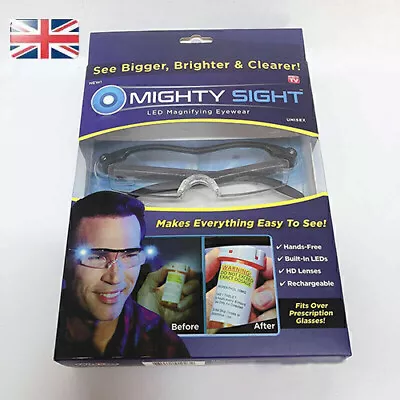 £7.59 • Buy Mighty Sight Led Magnifying Eyewear Hd Rechargeable Glasses - As Seen On Tv Uk~