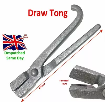 £12.99 • Buy Draw Tong 200mm Metal With Serrated Jaws And Angled End To Hang