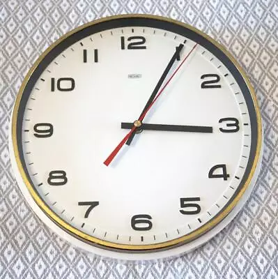 Large Metamec White Vintage Retro 1960's Wall Clock New Quartz Movement • £56