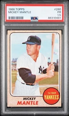1968 Topps #280 Mickey Mantle PSA 1.5 New York Yankees HOF Baseball Card • $158.88