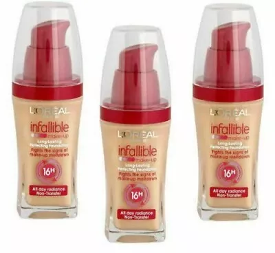 L'OREAL 16H INFALLIBLE FOUNDATION 30 Ml Multiple Shades • £10.50