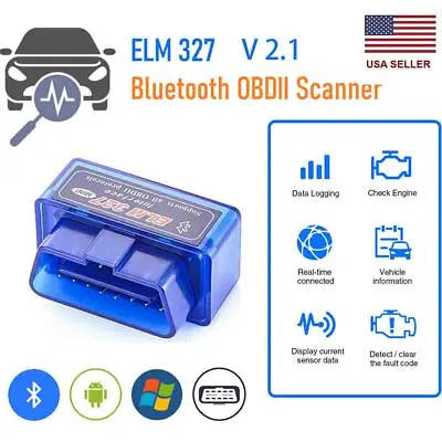 OBD2 Car Bluetooth Scanner Code Reader OBDII ELM 327 Read Tool For Honda Mazda • $7.85