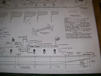 MERRIMAC    Ship Boat Model Plans • $23.76