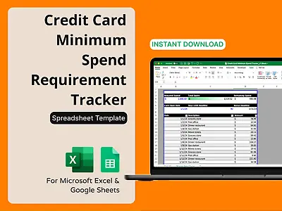 Credit Card Minimum Spend Requirement Tracker - Credit Card Points & Miles Track • $4.96