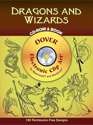 Dragons And Wizards CD-ROM And Book; Dover E- 0486995593 Marty Noble Paperback • $4.88