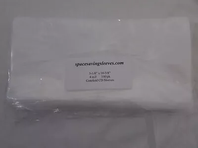 CD Disc Sleeves (spacesavingsleeves.com) 5-1/8  X 10-5/8  (4 Mil 100/pk) • $12.75