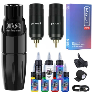 $239.99 • Buy Mast Tour Wireless Rotary Tattoo Pen Machine 2 Batteries Power Inks Needles Kit