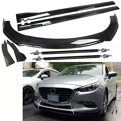 Front Bumper Body Kit Spoiler Splitter Glossy Black For Mazda 2 3 5 6 CX-5 CX-4 • $129.99