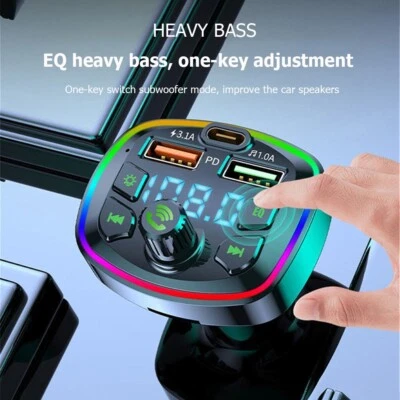 Car FM Transmitter Bluetooth Wireless Handsfree Kit MP3 Player Adapter Charger • $11.49