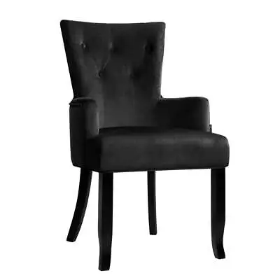 $146.63 • Buy Artiss Dining Chairs French Provincial Chair Velvet Fabric Timber Retro Black